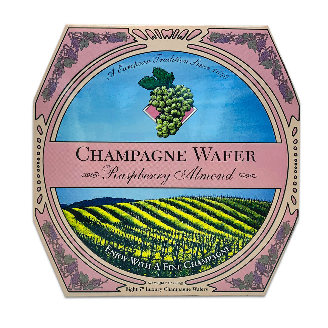 California Champagne Wafer Cookies - Raspberry Almond (8 wafers)