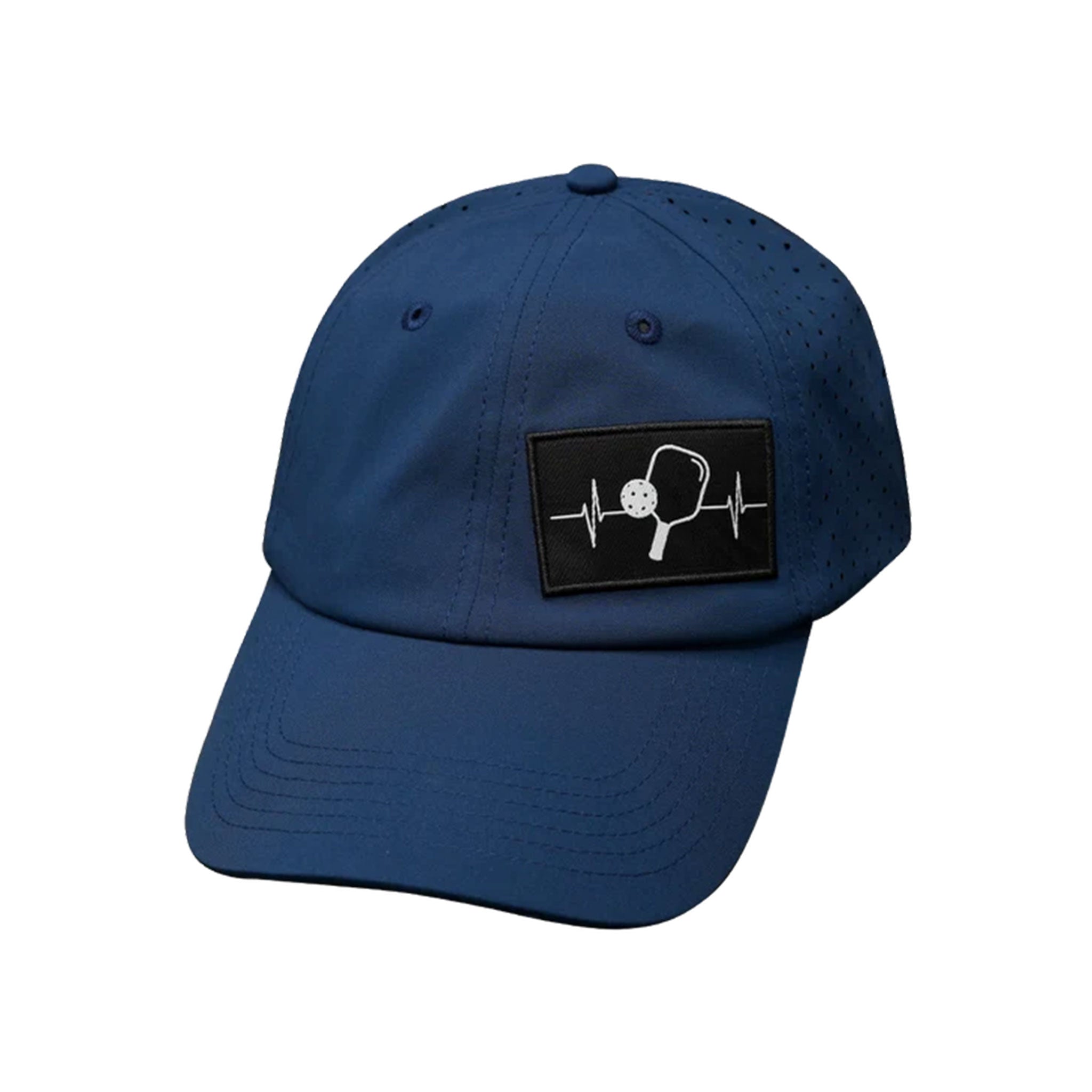 Pickleball 6-Panel Unstructured Heartbeat Hat, Navy