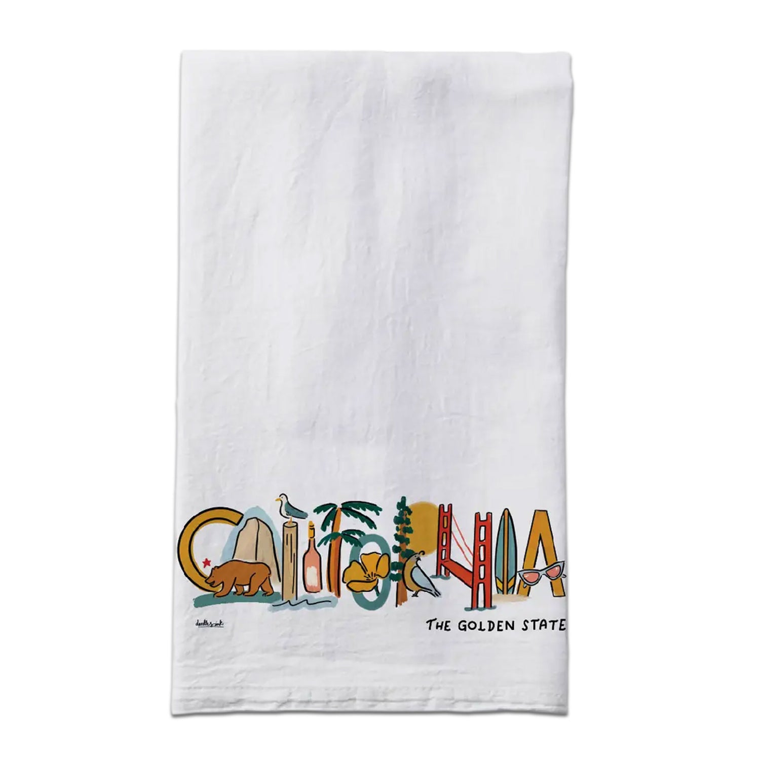 California Landmark Tea Towel