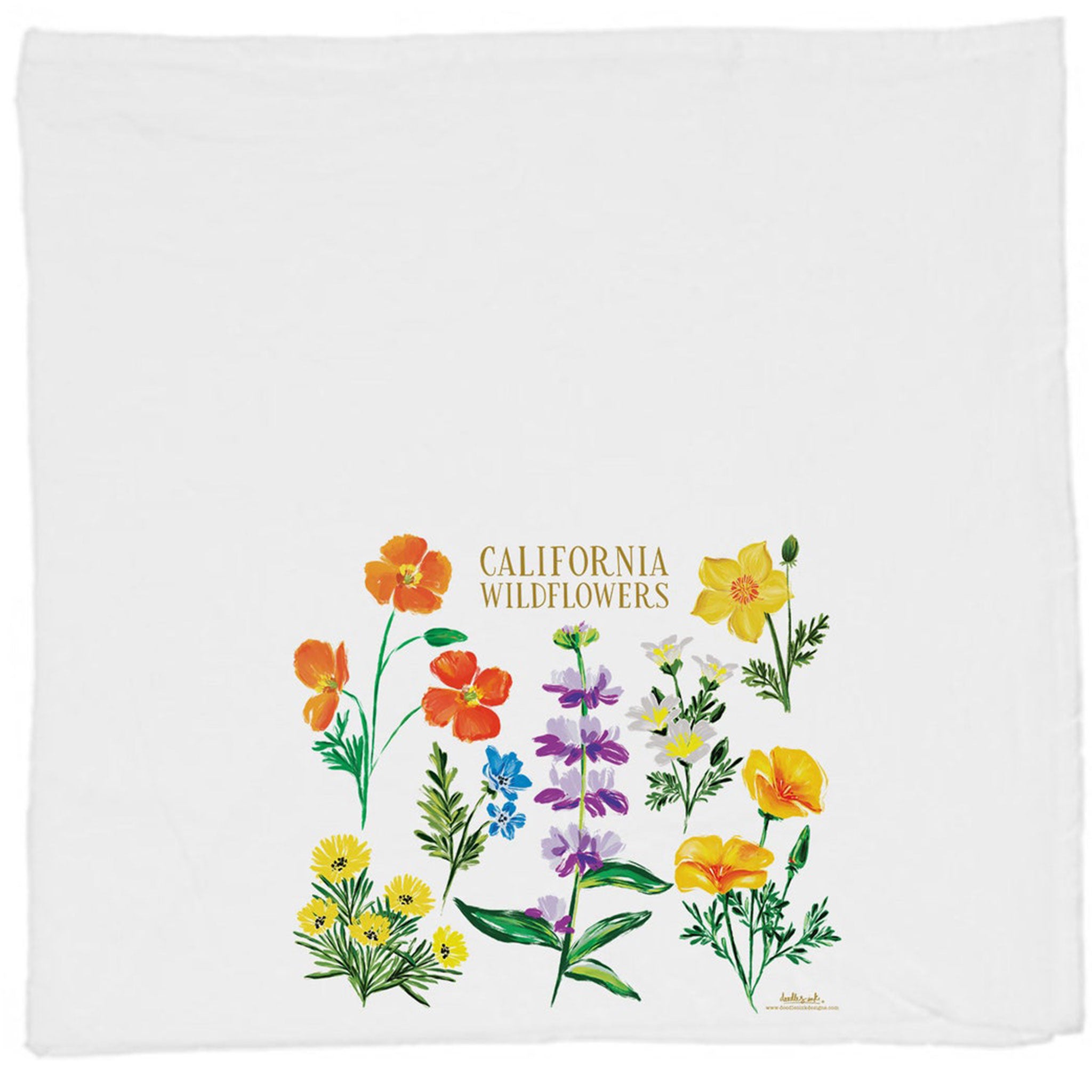 California Wildflowers Tea Towel