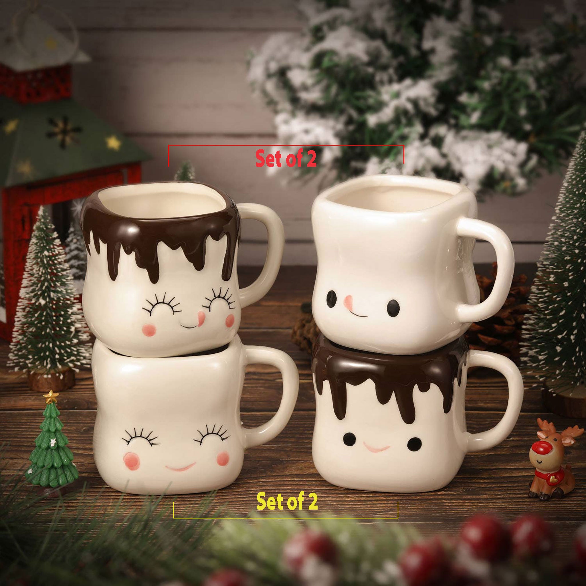 Marshmallow-Shaped Mugs: Set of 2