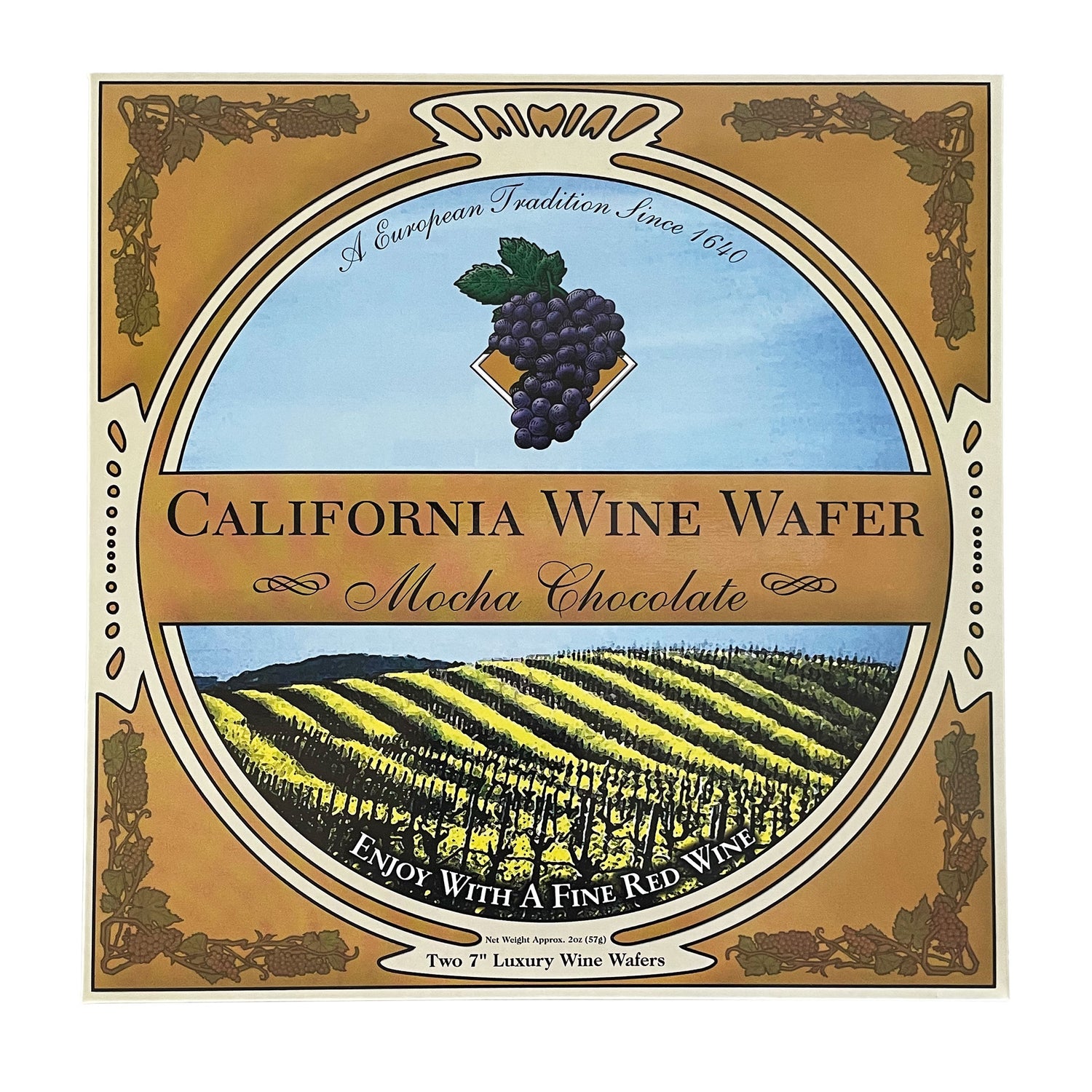 Wine Wafers Small Pack: Mocha Chocolate (2 Wafers)