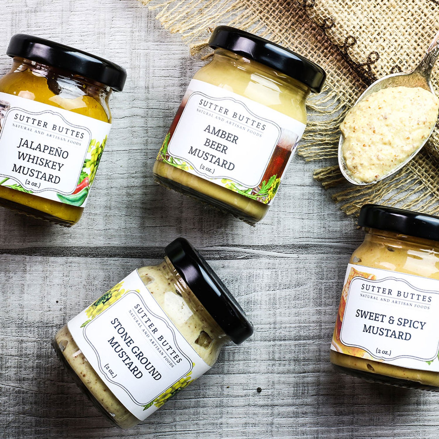 Mustard Gift Tube (4 mini jars)