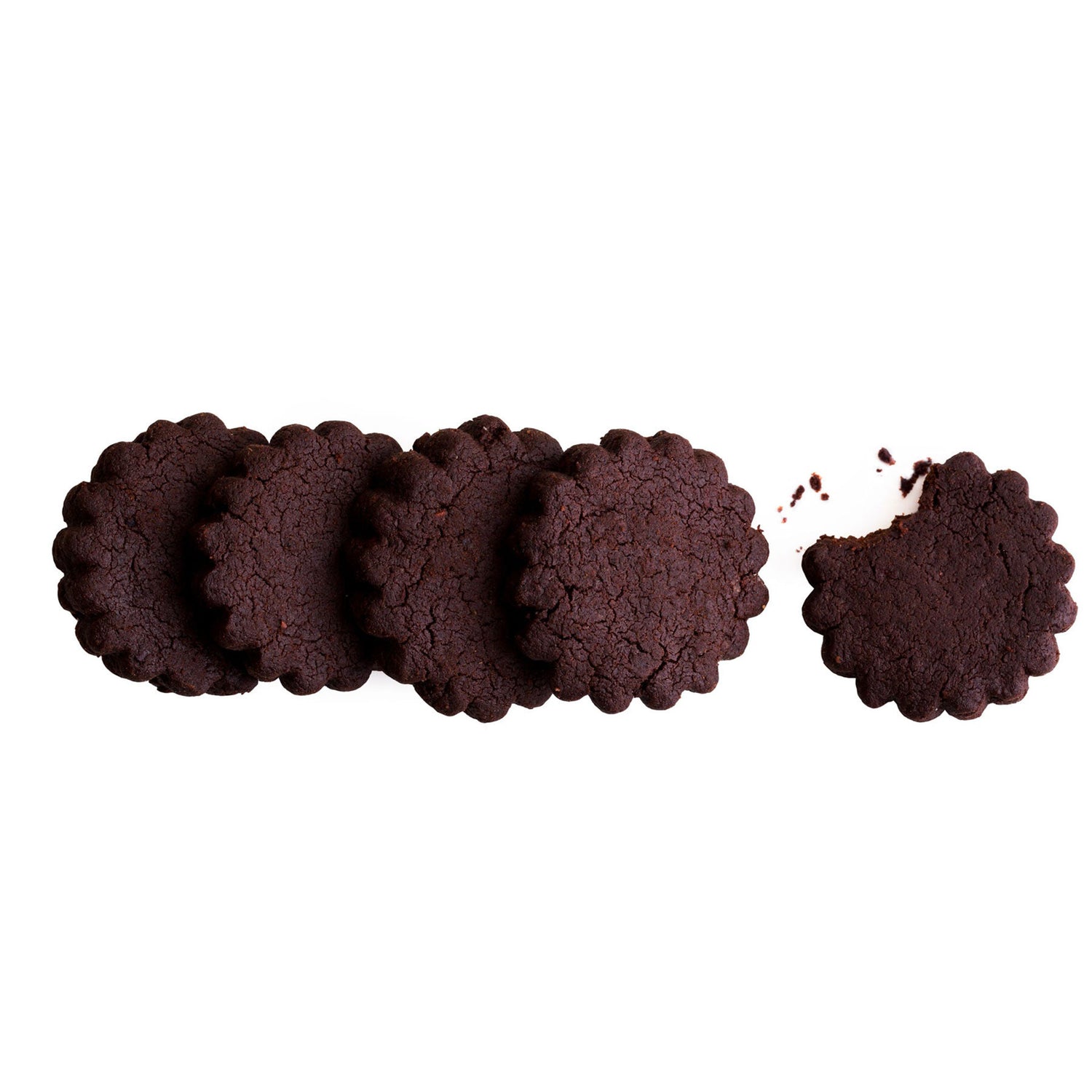 Chocolate Cacao Nib Shortbread Cookies