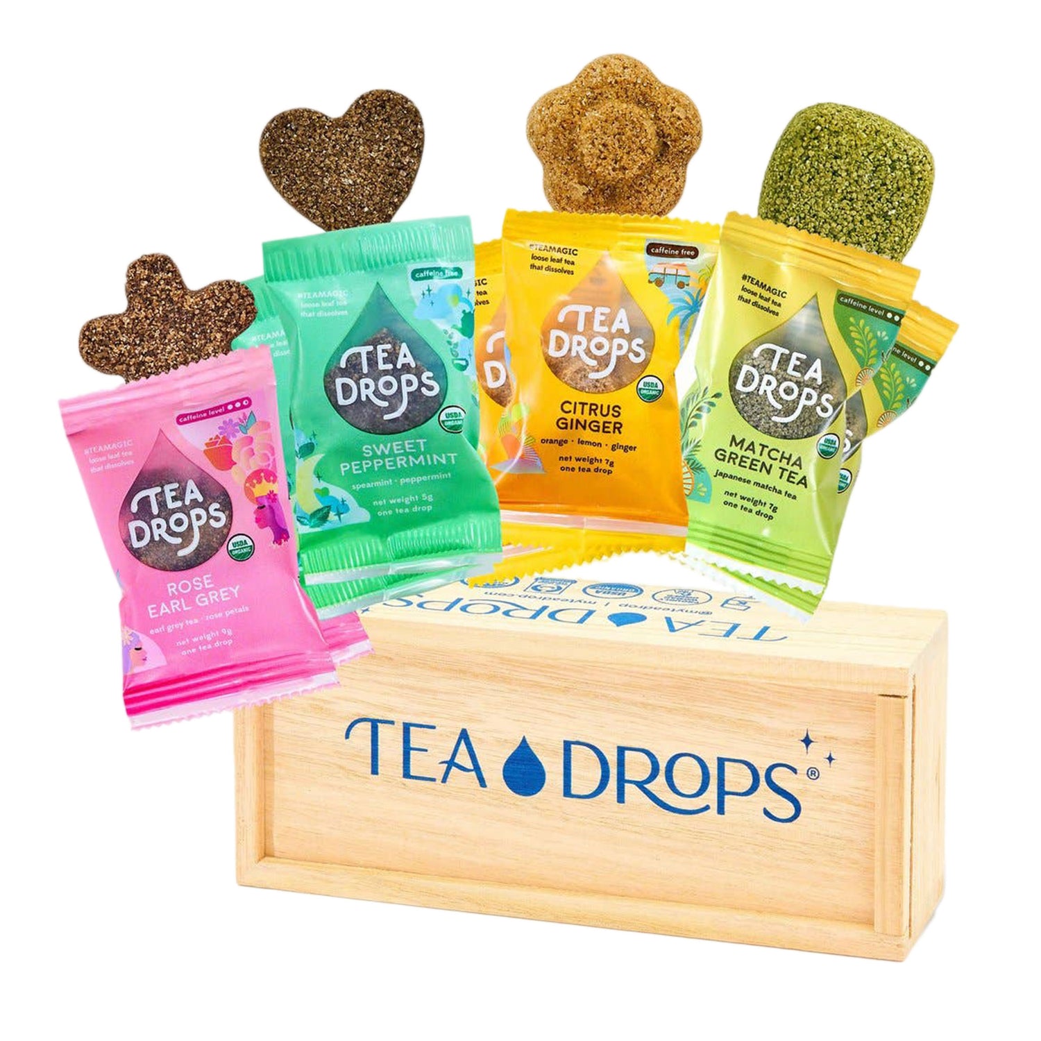 Tea Drops: Assortment in Wood Box