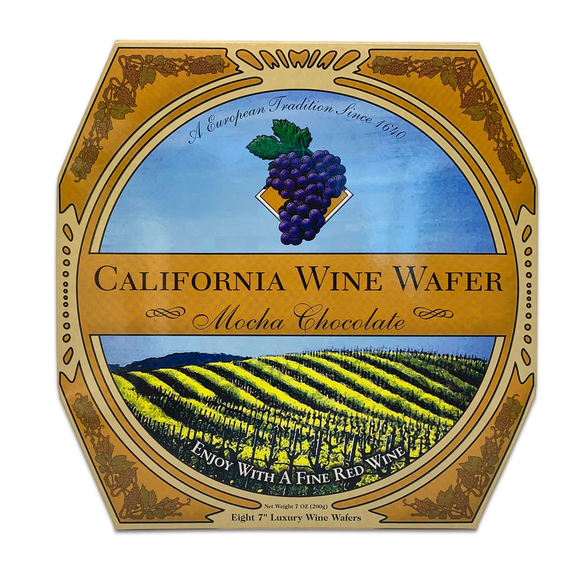 California Wine Wafer Cookies - Mocha Chocolate (7 wafers)
