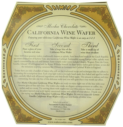 California Wine Wafer Cookies - Mocha Chocolate (8 wafers)